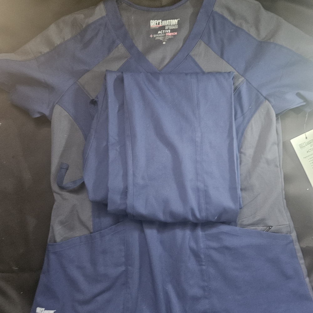 Blue and Gray Scrub Set